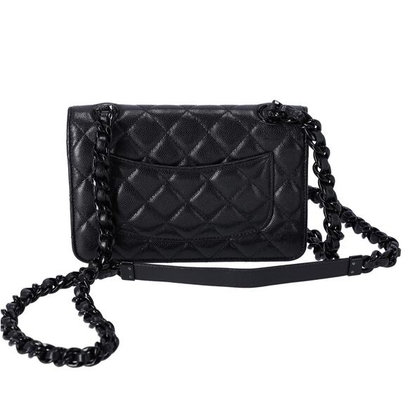 Chanel My Everything Wallet On Chain WOC Caviar Quilted So Black - Picture 3 of 8